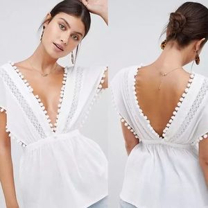 ‘Madeline’ Boho Crepe Beach Blouse